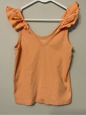 Old Navy Peach Ruffle-Strap Tank Top